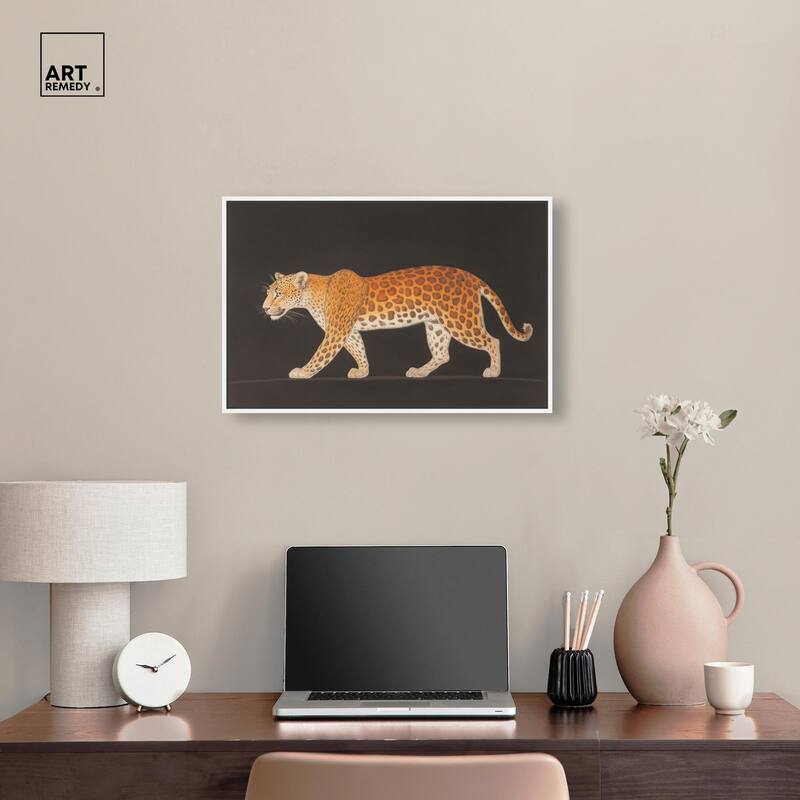 Golden Leopard Canvas by Art Remedy