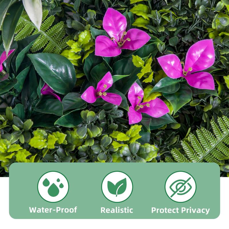 12 Pack Artificial Grass Wall Panels,20"x 20" Artificial Plant Wall Panels Fake Greenery Leaf Hedge