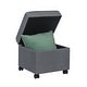preview thumbnail 49 of 149, Adeco Square Storage Ottoman 17 inch Footstool