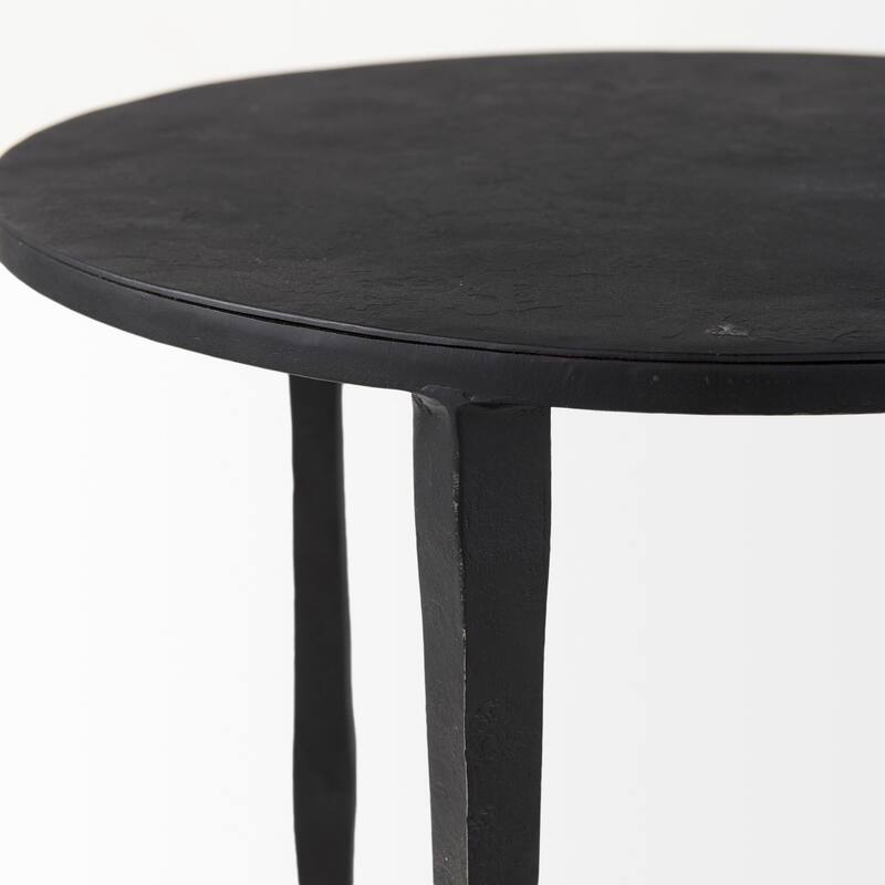 Timothy Ebony Black Iron Side Table