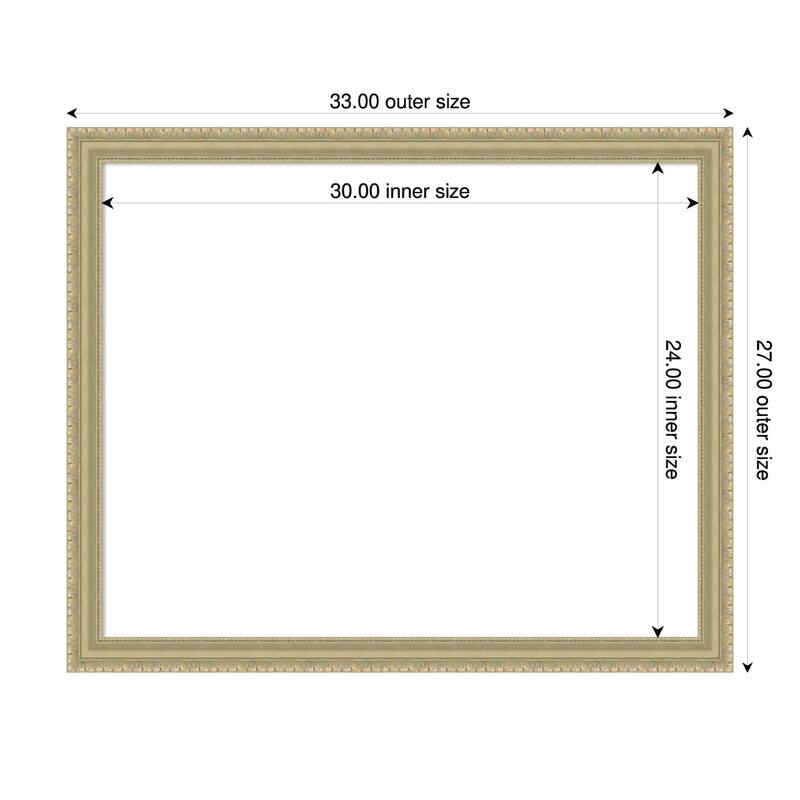 Amanti Art Champagne Teardrop Framed Dry Erase Magnetic Board - 33 x 27 in