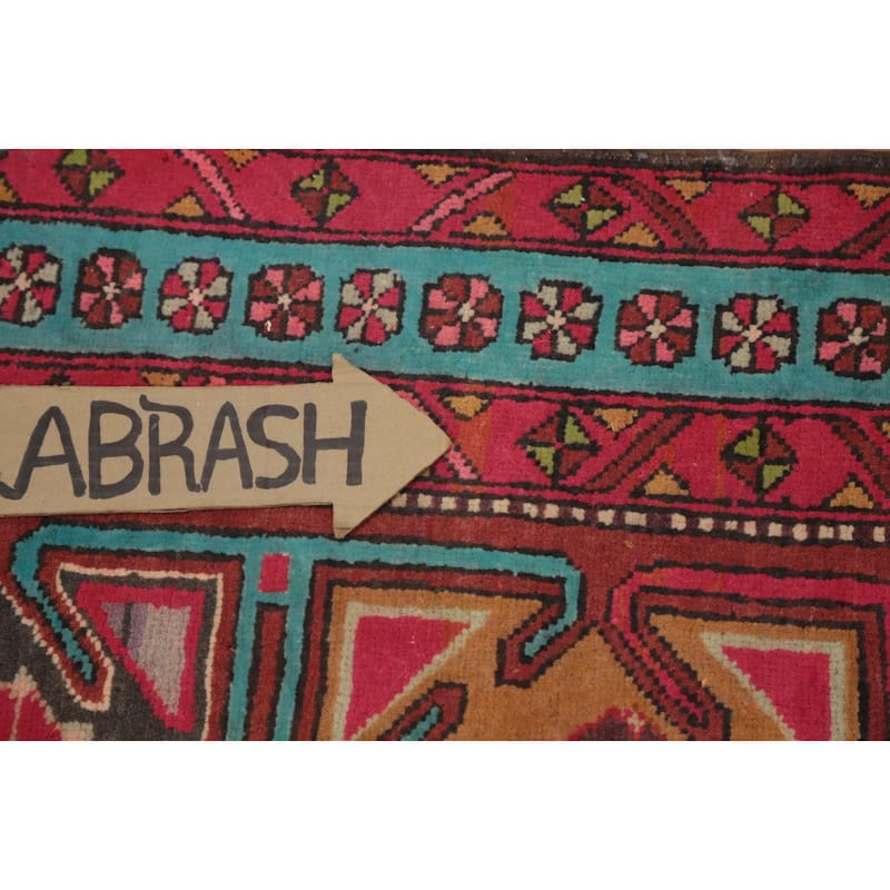 Hand Knotted Oriental 100% Wool Carpet Traditional Geometric Red Ardebil Area Rug - 9' 5'' X 4' 8''