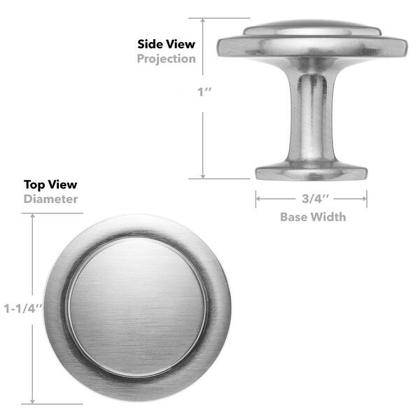 Shop Solid Round 1 1 4 Satin Nickel Kitchen Cabinet Knobs Pulls