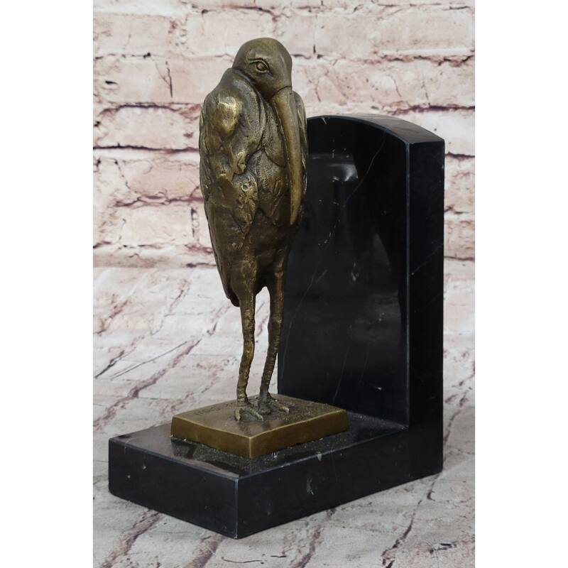 Salvador Dali Pair Pelican Bookends Book Ends Bronze Bird Lover Sculpture Statue