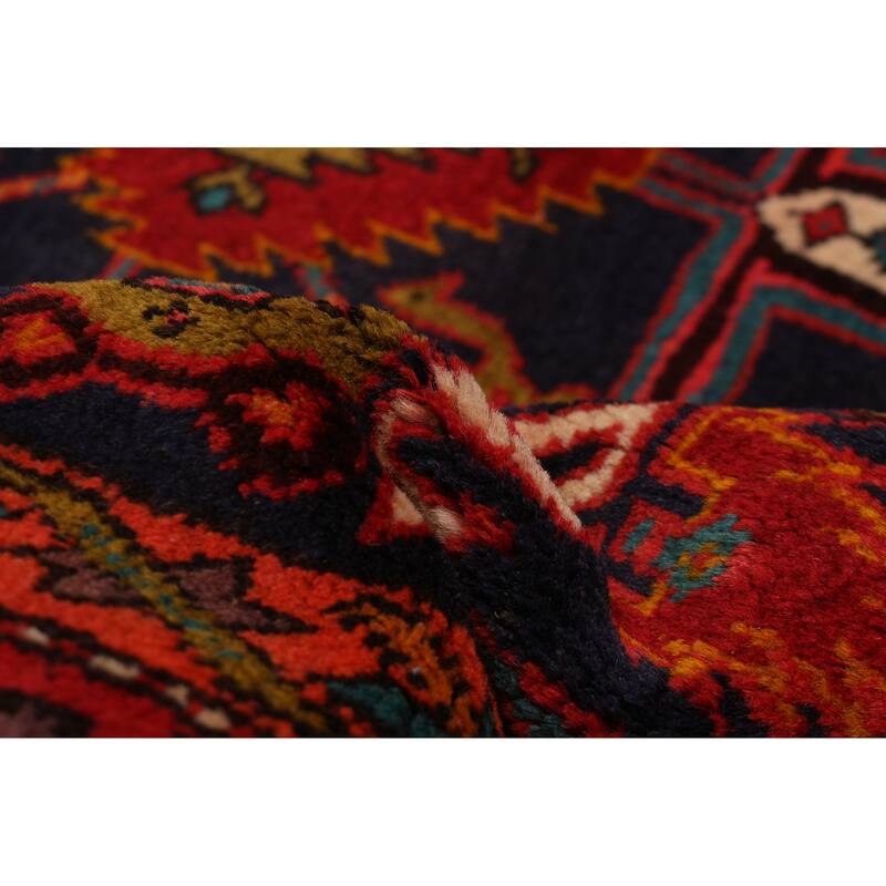 ECARPETGALLERY Hand-knotted Kayseri Dark Navy, Red Wool Rug - 4'3 x 8'4