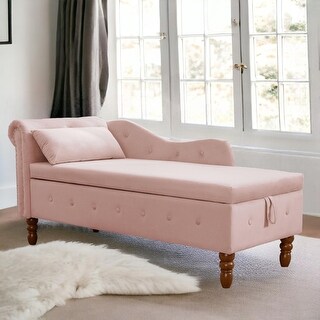 58'' L Velvet Storage Chaise Lounge with Arms - Bed Bath & Beyond ...