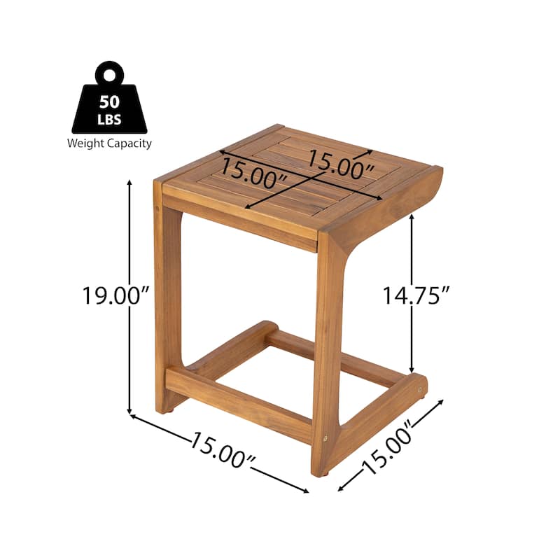 Christopher Knight Home - Elliott Outdoor Ashwell Acacia Wood Side Table with Clean, Minimalist Silhouette