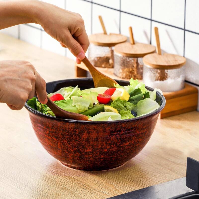 Serving Bowls, 84 Ounce Ceramic Mixing Bowls Set of 2 for Kitchen, Large Salad Nesting Bowls Microwave & Dishwasher