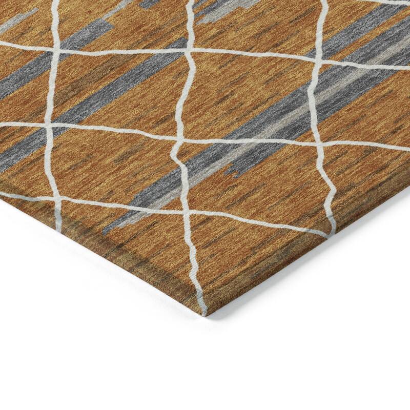 HomeRoots Striped Modern Rectangle Outdoor Rug