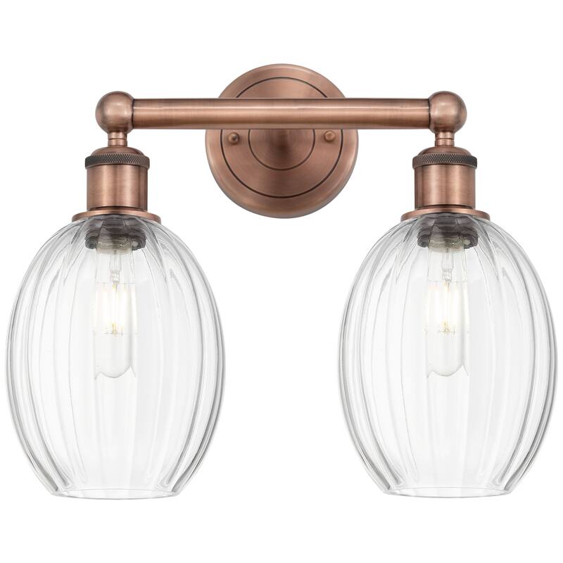 Innovations Lighting Endless Possibilities Edison - Preston - 2 Light 15" Bulb Shade Bath Vanity Light - Clear/Antique Copper