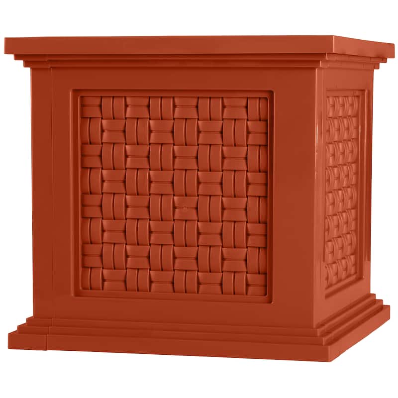 Pure Garden 14.65-in Faux Rattan Style Outdoor Planter Box