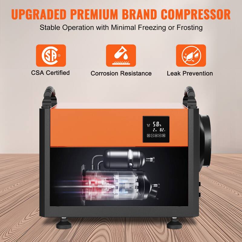 125 Pints Commercial Dehumidifier with Drain Hose for Crawl Spaces, Basements Warehouse & Job Sites - 125 Pints