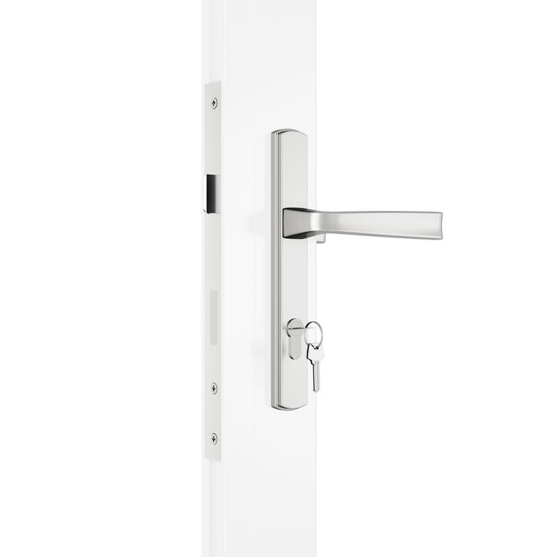 KaMic 108"×80" 3 Panels Aluminum Folding Door In White,Folded Out From Right To Left Model #: FD3PWH10880-RL