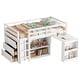 preview thumbnail 8 of 20, Twin Size Loft Bed with Ladder, Guardrail, Retractable Writing Desk, Drawers and Cabinet Shelves, Low Loft Storage Bed Frame