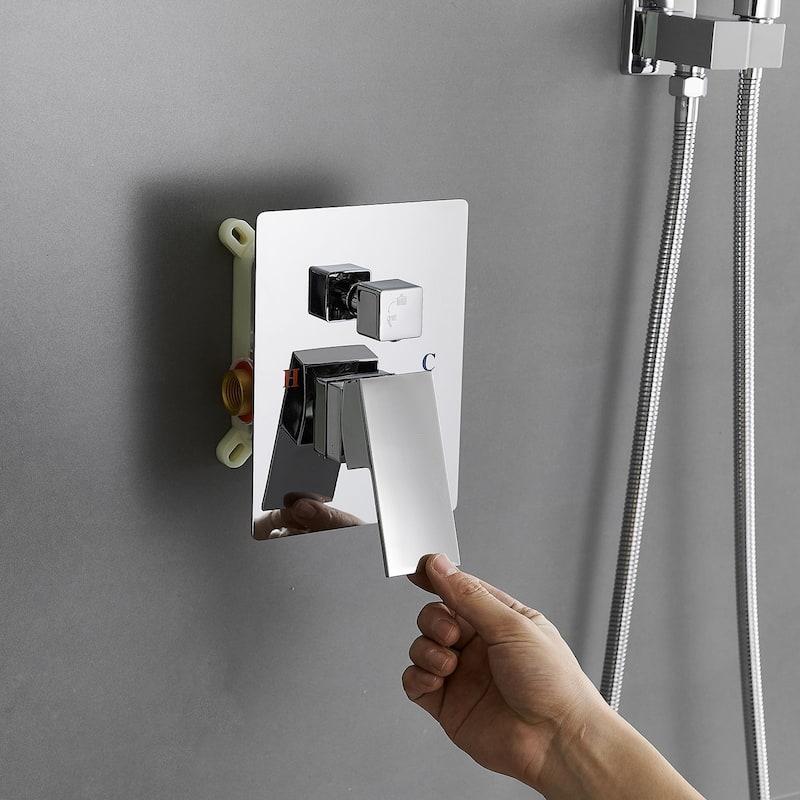 WIZ Single Handle Wall Mount Shower Head with Hand Shower Faucet