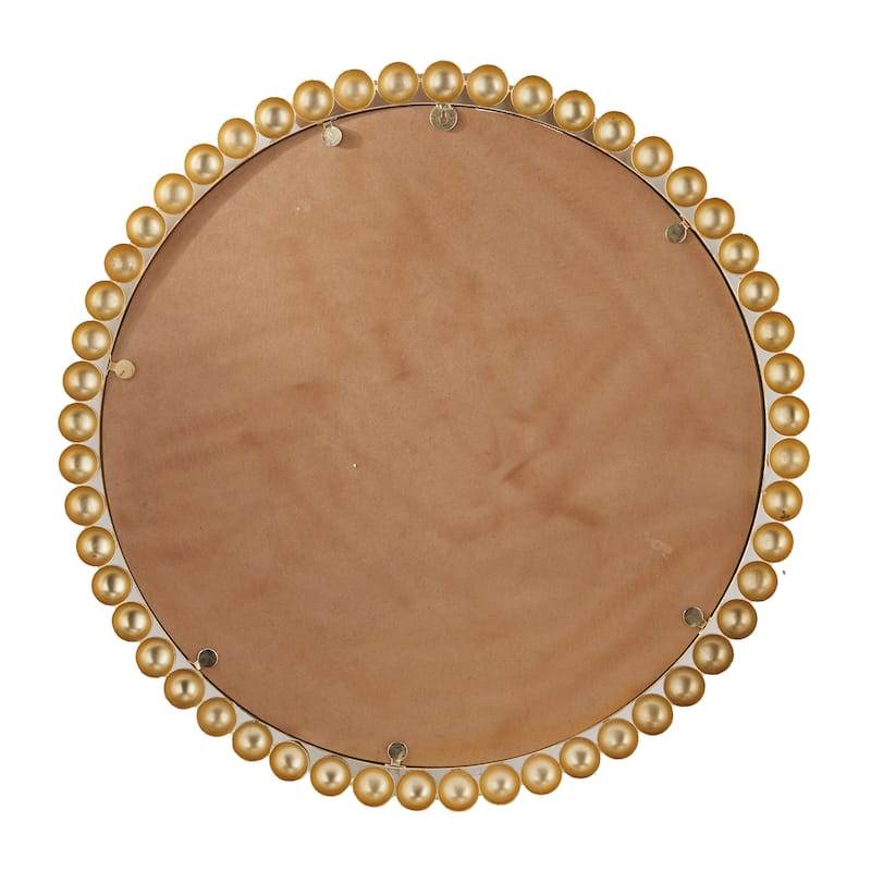 CosmoLiving by Cosmopolitan Metal Wall Mirror with Bead Detailing - Gold or Silver