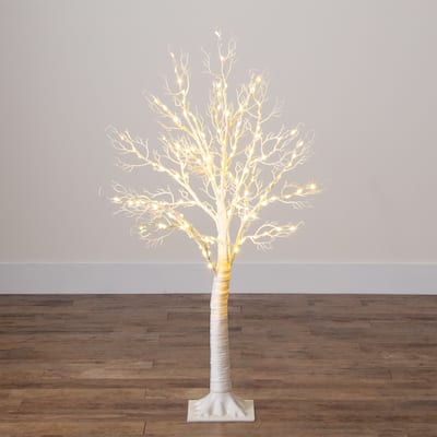 Pre-Lit Twig Artificial Christmas Tree - 4' - Warm White LED Lights