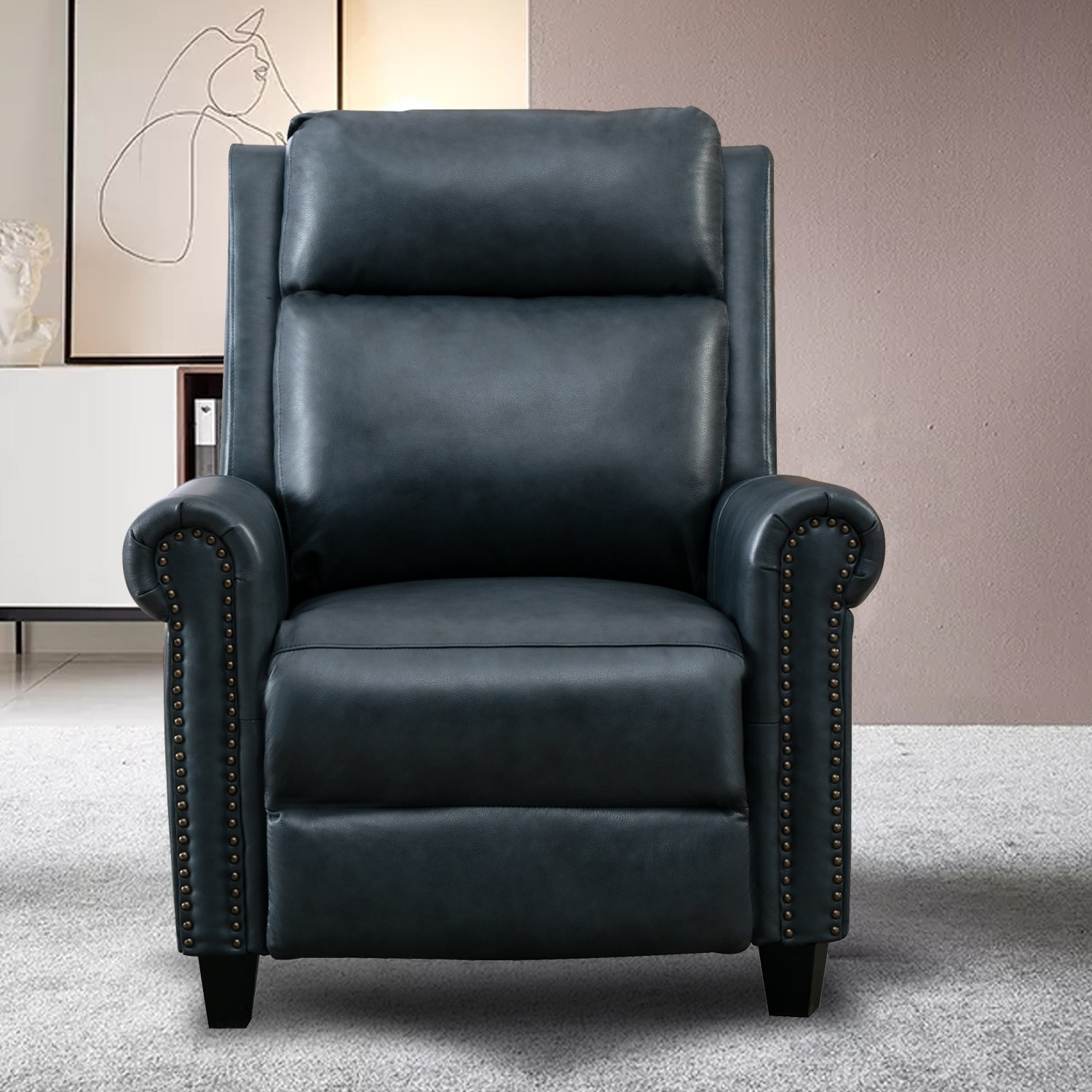 Leather cheap recliner small