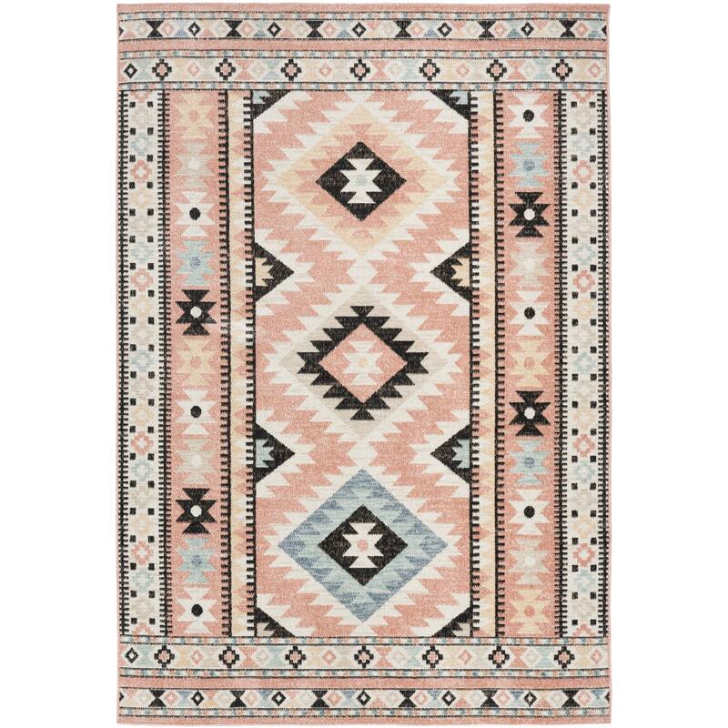 Nourison Washable Beauty Machine Washable Indoor only Multicolored Geometric Area Rug