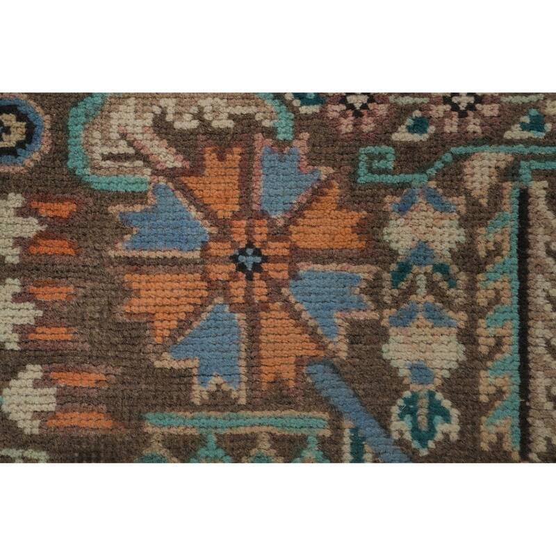 Hand Knotted Oriental 100% Wool Carpet Traditional Floral Peach Tabriz Area Rug - 9' 4'' X 6' 7''