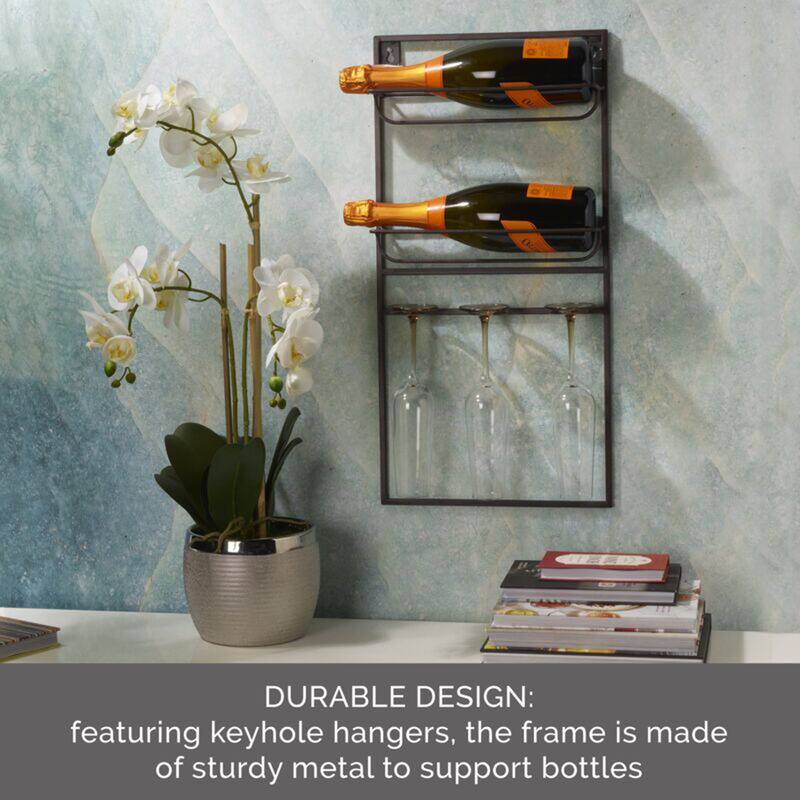 Elements Hanging Metal Wine Rack, 24X12 Inch