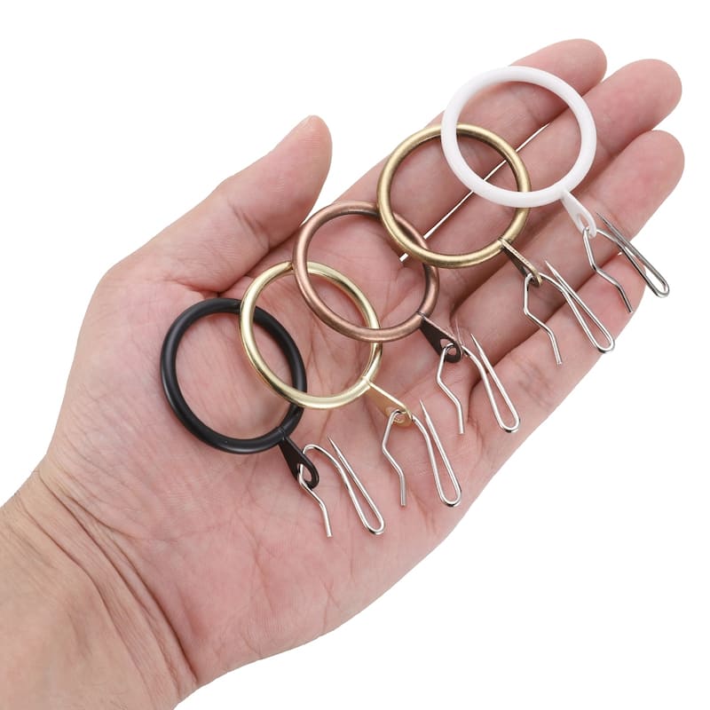 28pcs Metal Curtain Hook Rings with Pin-on Hooks
