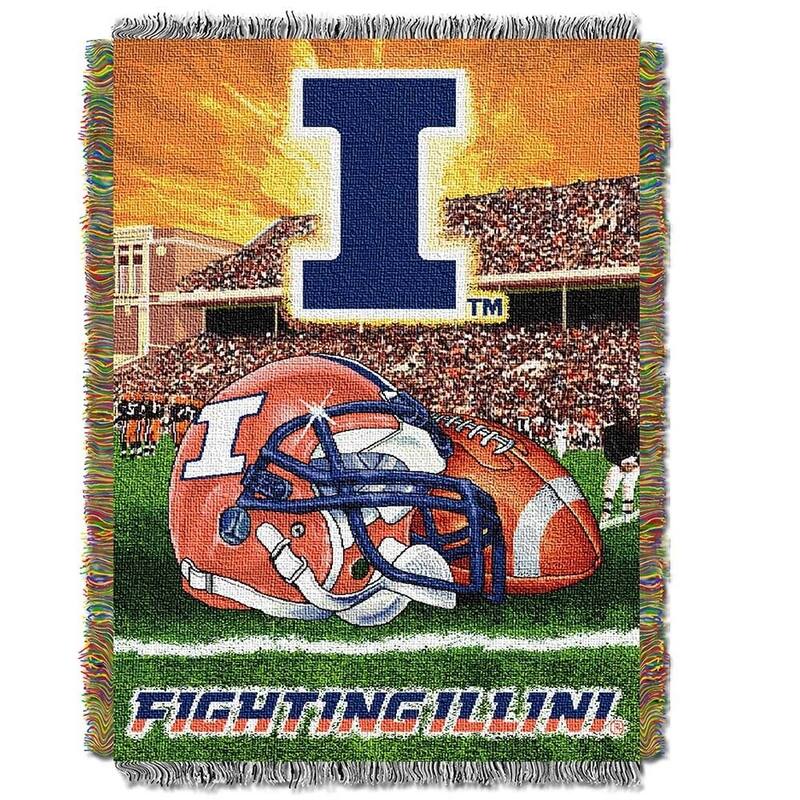 NCAA Big Ten Conference School Tapestry Throw Blanket - Illinois
