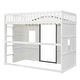 preview thumbnail 22 of 112, Solid Wood House Loft Bed with Window Design and Ladder, Twin/Full Size Playhouse Bed Loft Bed Frame with Guardrail for Kids
