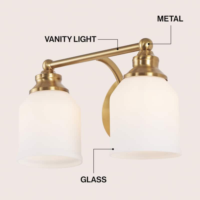 JONATHAN Y Jayne Iron/Frosted Glass LED Vanity Light