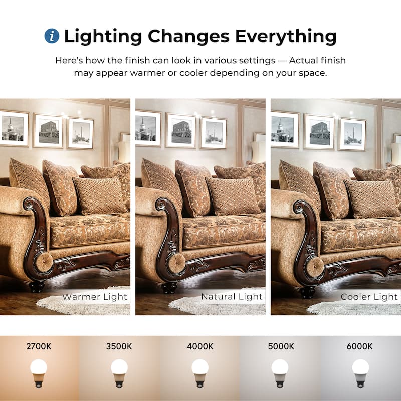 Traditional Tan Chenille Upholstered Rolled Arms Sofa by Furniture of America