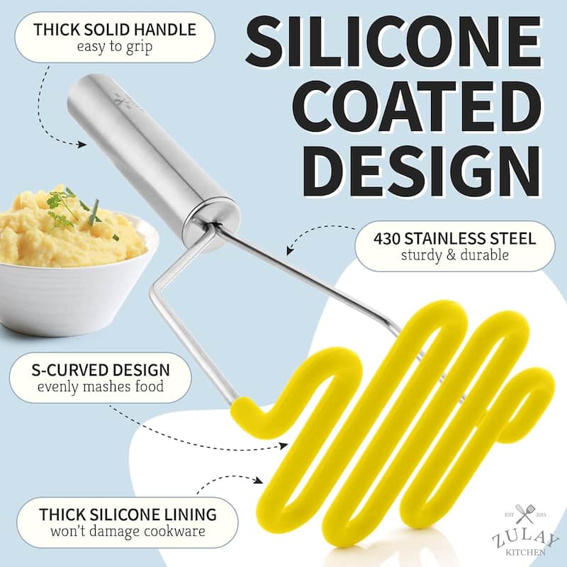 Zulay Kitchen Non-Scratch Potato Masher Kitchen Tool