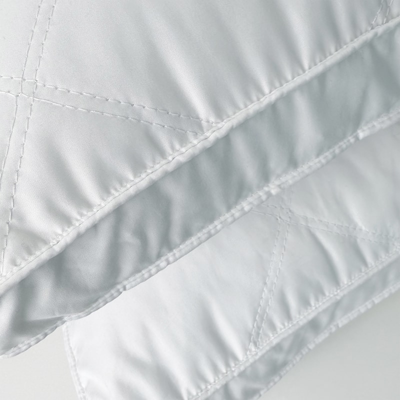 Set of 2 Premium Medium-Firm Goose Feather Down Bed Pillow with Gusset - White