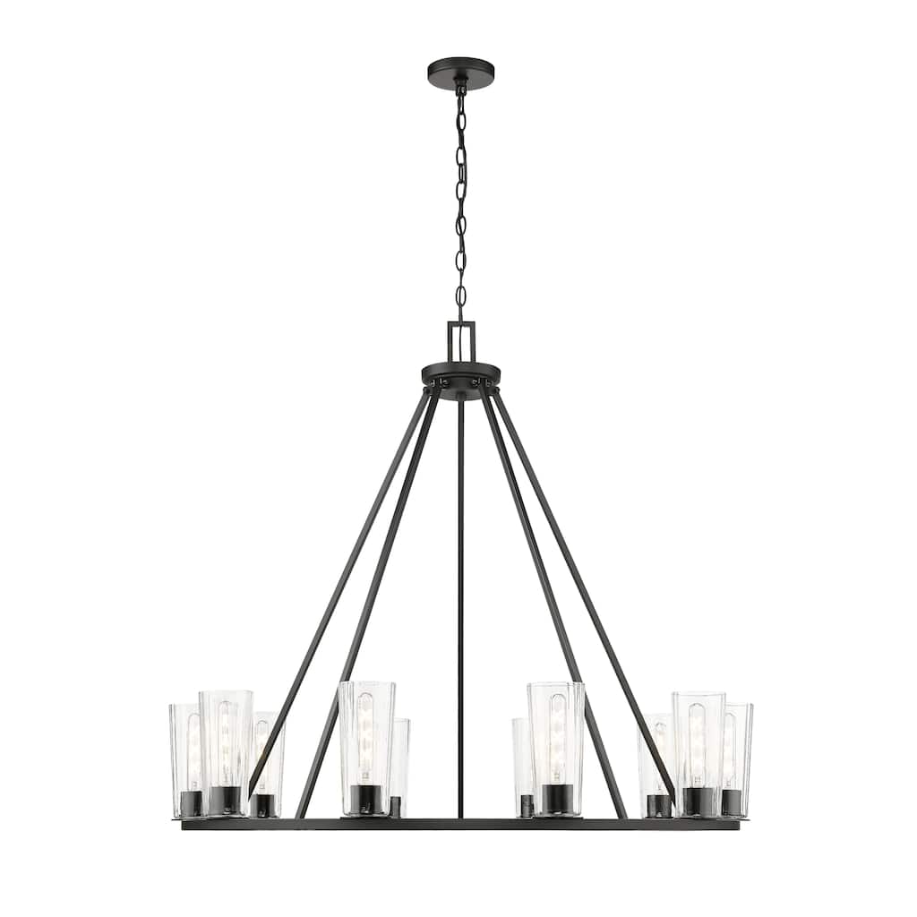 Titus 10 Light Chandelier in Matte Black