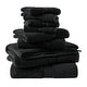 preview thumbnail 7 of 130, Madison Park Signature 800GSM Ultra-Soft 100% Cotton Absorbent Towel Set 8-Piece - Black