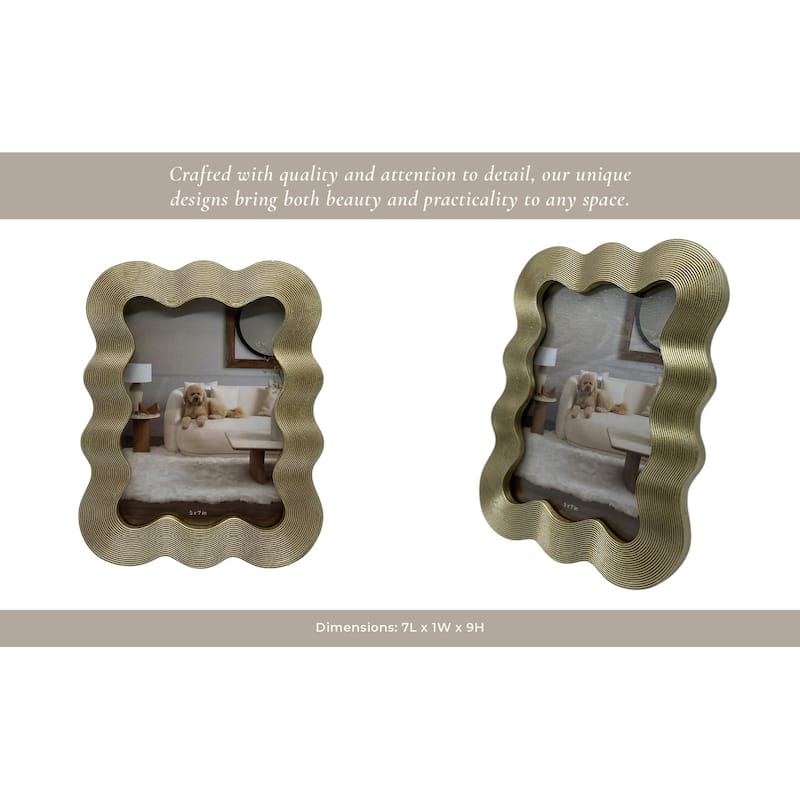 Polyresin Photo Frame Sculpted Wavy Border Textured Edge Design