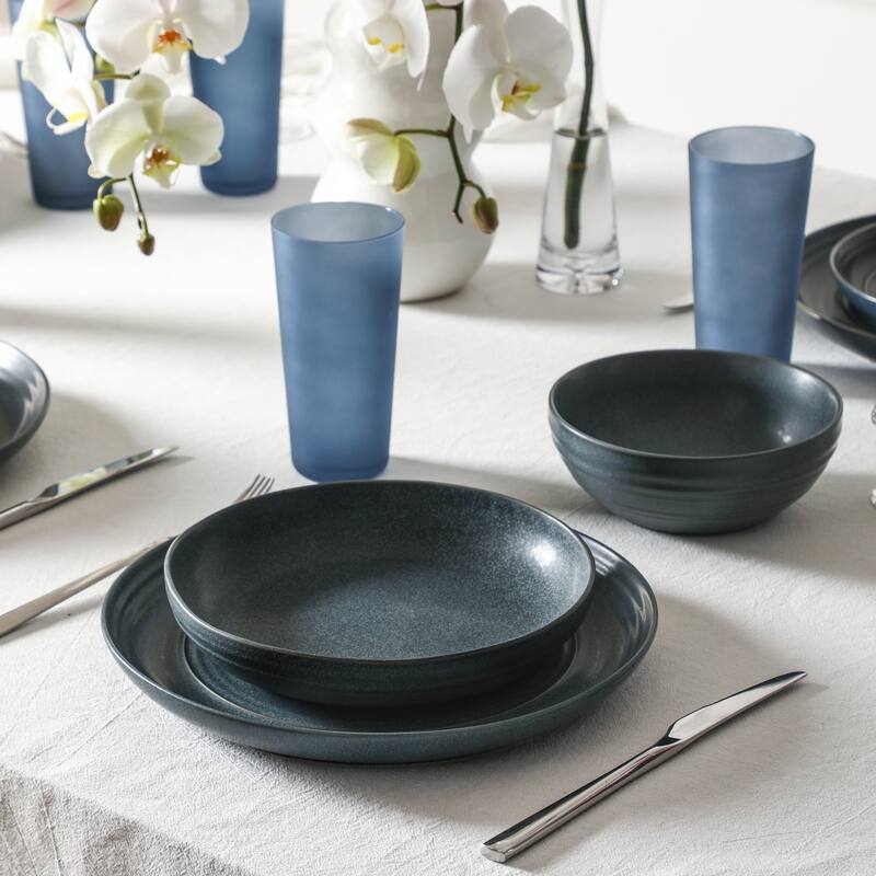 Stone Lain Elio Stoneware Dinnerware Set and Glassware Set