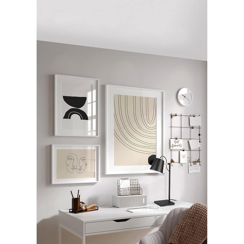 Lacey - Table Lamp - Structured Black Finish - Black and White Shade - Structured Black, White