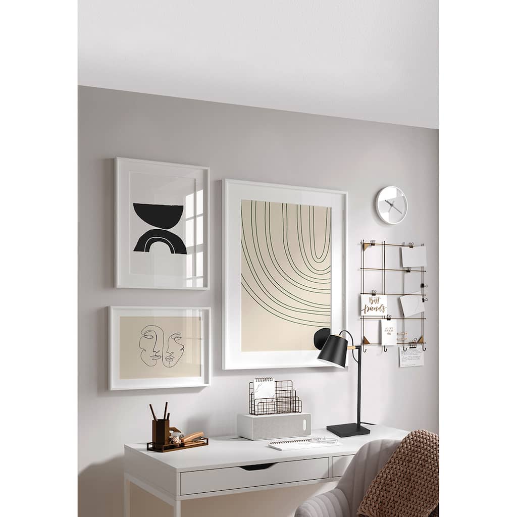 Lacey - Table Lamp - Structured Black Finish - Black and White Shade