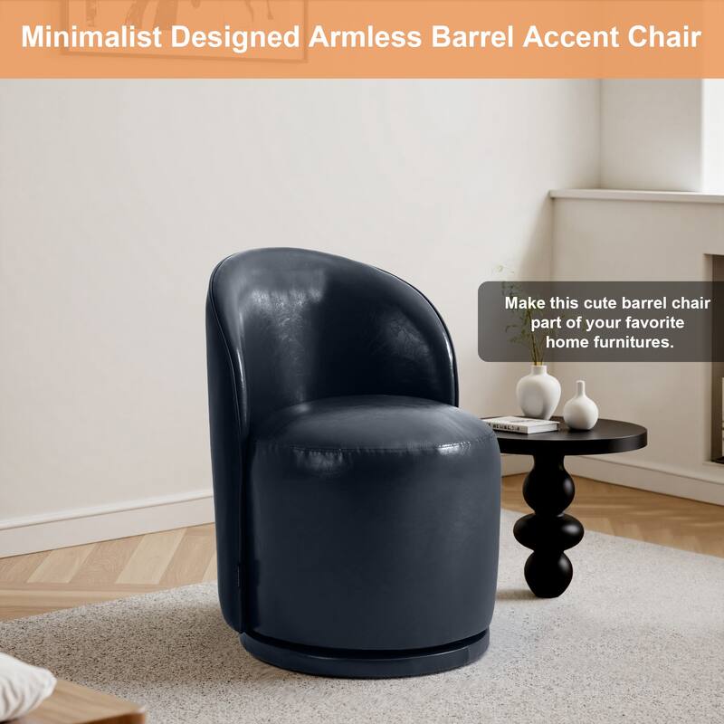 UIXE Modern Upholstered Swivel Armless Side Dining Chairs