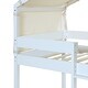 preview thumbnail 15 of 34, Twin Over Twin House Bunk Bed with Tent, Solid Wood Double Bedframe