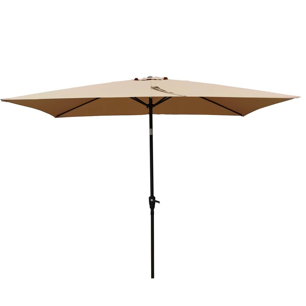 9' Outdoor Patio Market Umbrella with Push Button Tilt and Crank