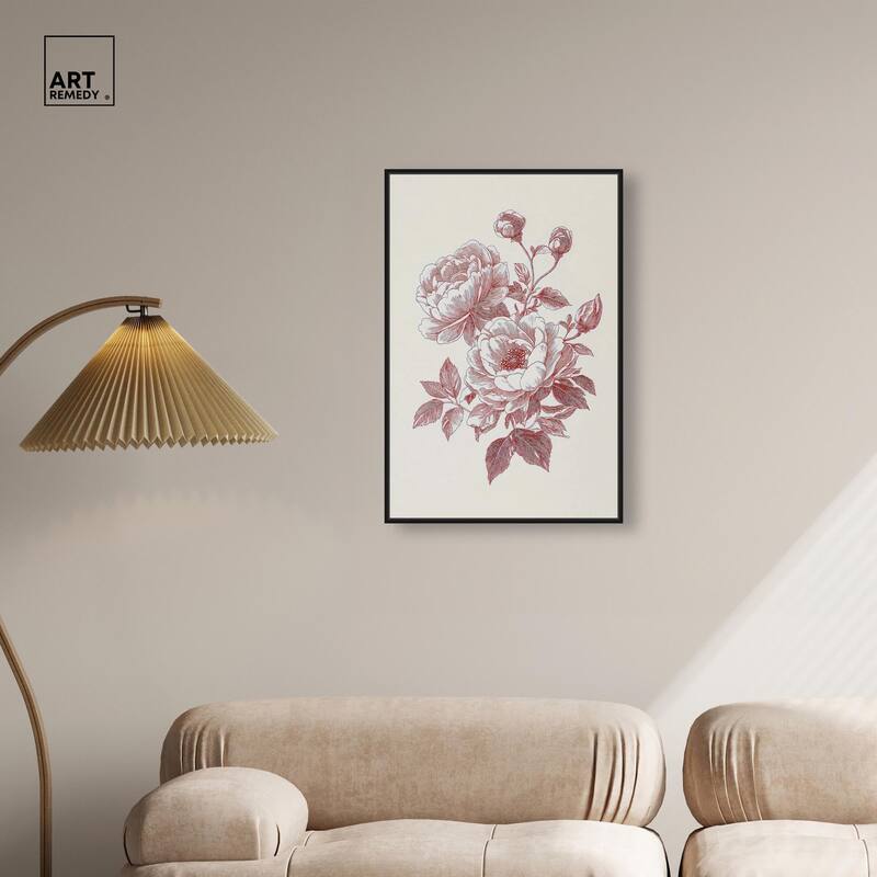 Breezy Red Pencil Blooms Canvas by Art Remedy