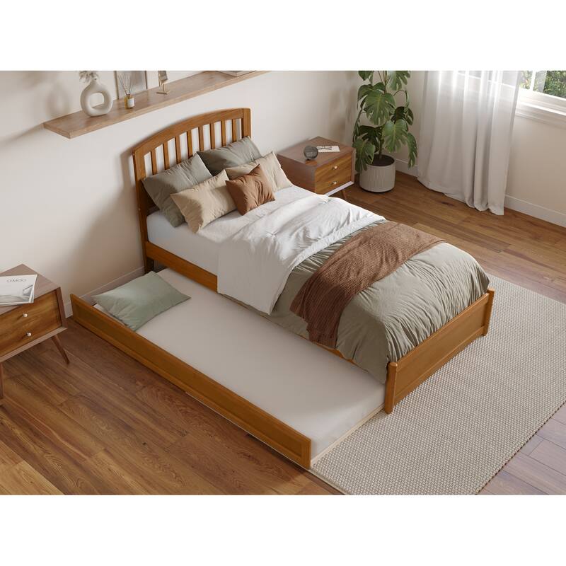 Lucia Platform Bed with Panel Footboard and Twin XL Trundle