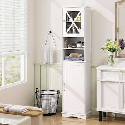 67" Tall Bathroom Storage Cabinet Narrow Bathroom Organizers