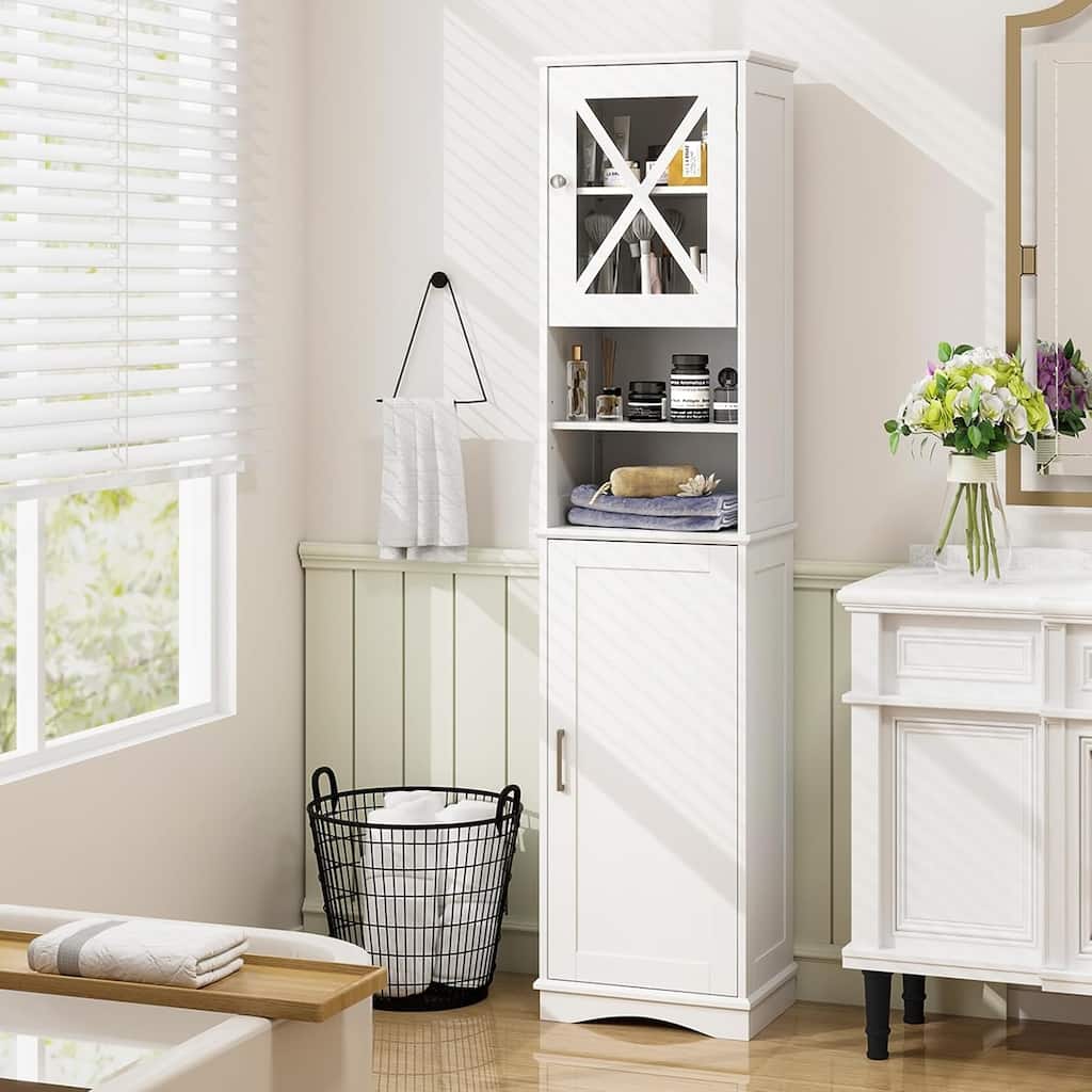 67" Tall Bathroom Storage Cabinet Narrow Bathroom Organizers
