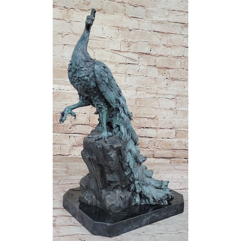 Original Signed Milo Pea Artwork Animal Exotic Bird Bronze Sculpture Art