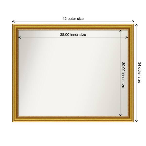 dimension image slide 81 of 139, Townhouse Gold Framed Non-Beveled Custom Wall Mirror, Bathroom Vanity Mirror