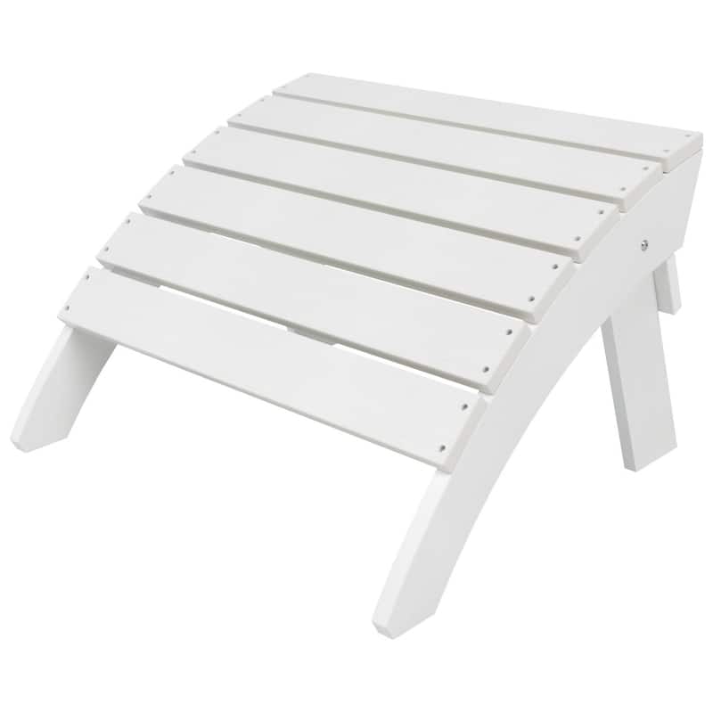 Vineyard HIPS Outdoor Eco-Friendly All Weather Adirondack Chair Ottoman - White