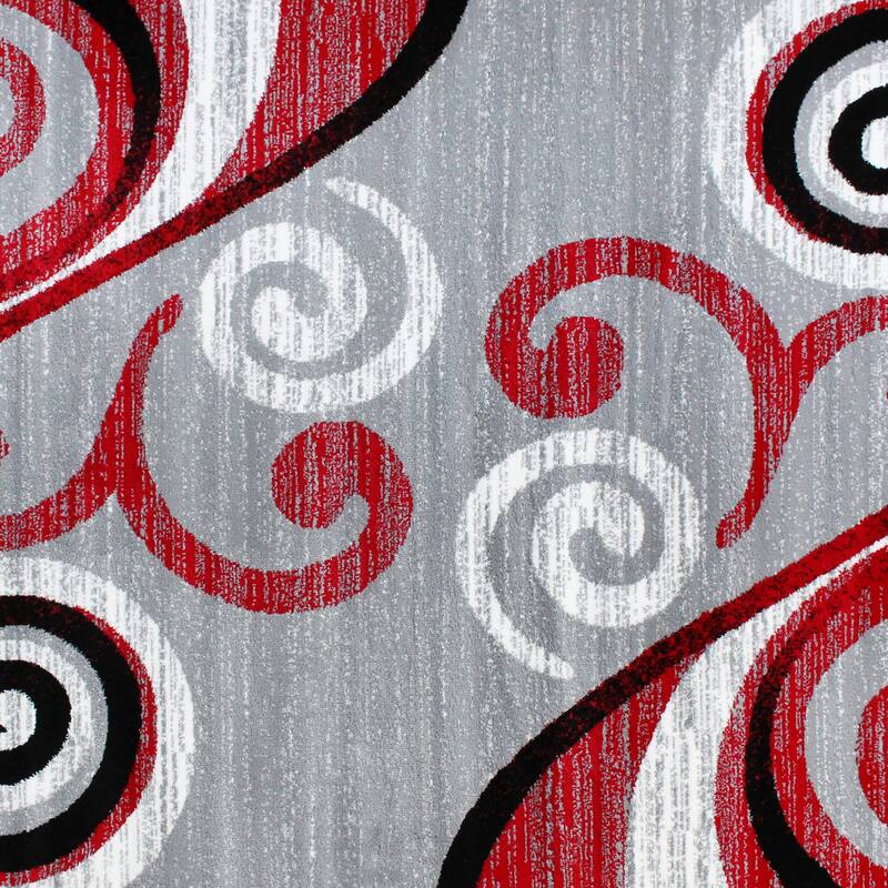 Modern Distressed Swirl Abstract Style Indoor Area Rug