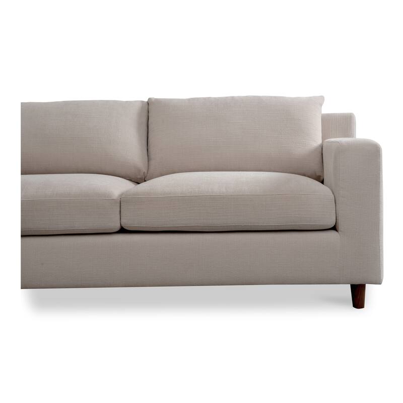 NADAAL STUDIOS Veyric Right-Facing Sectional Sofa, High Back, Chenille Performance Fabric, Feather Blend Seat, Seats 4, White